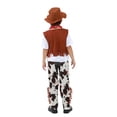 thumbnail image 3 of LIIPEE Boys Cowboy Outfit Sets Casual Solid Color Short Sleeve Tops Vest Graphic Botttoms Bandanas Cowboy Hat Waistband Sets Kids Fashion Party Dress Up Comfortable Cute Clothing,Coffee,11-14 Years, 3 of 4