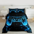 thumbnail image 2 of Manfei Boys Game Console Bedding Comforter Set, Blue Rectangle Geometric Twin Comforter Sets, Modern Video Gaming Reversible Bedding Set, Lightweight Room Decor, 2-Piece, 2 of 8