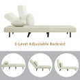 thumbnail image 4 of Noble House 3-in-1 Foldable Linen Chaise Lounge, Adjustable Chair Bed with Footrest & Pillow, Convertible, Gray, 4 of 15