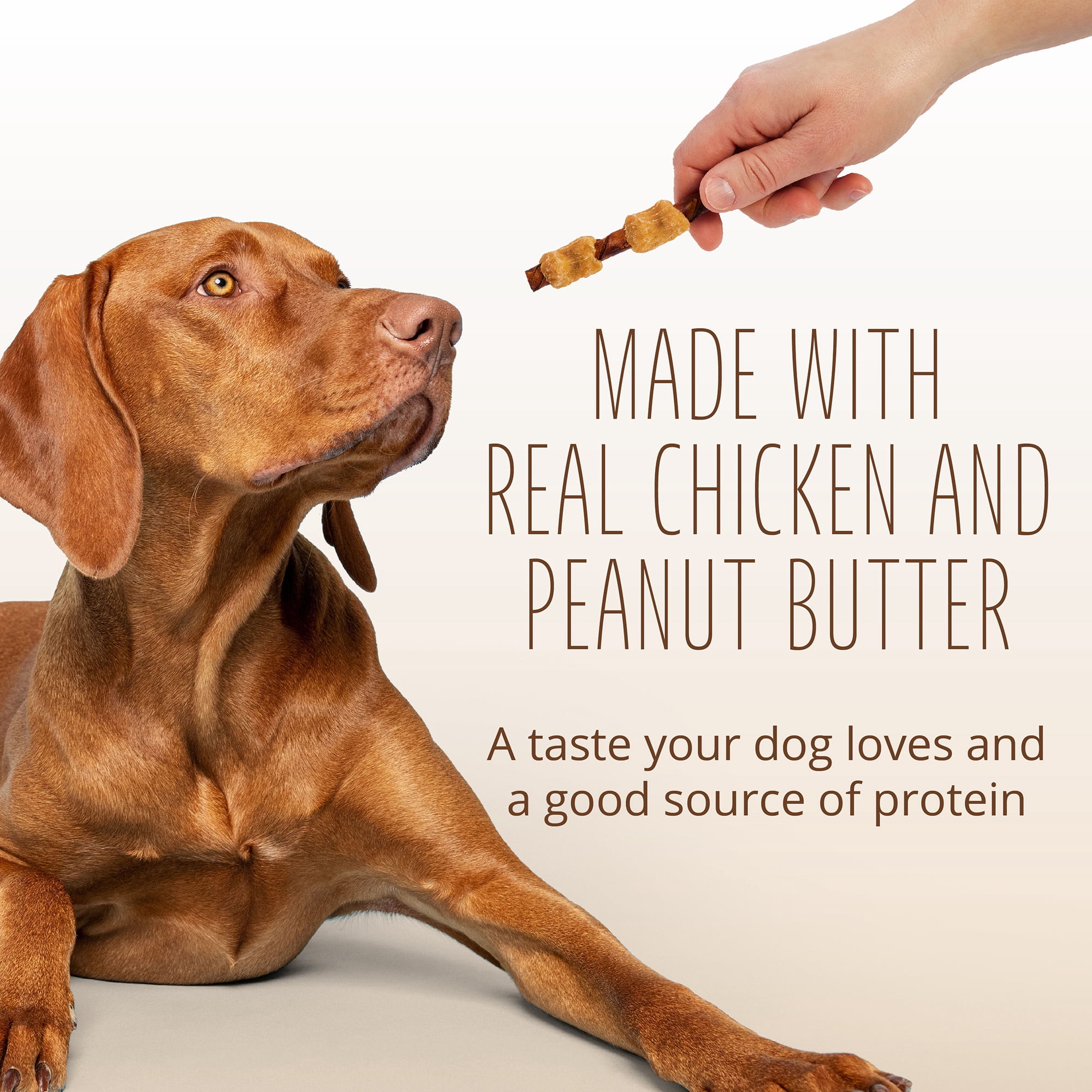Better Belly Kabobs with Real Peanut Butter, Highly Digestible Rawhide Chews, 10 Count