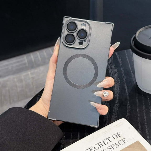 Desined For iPhone 16 Pro Magnetic Phone Case,Compatible with Wireless Charging,With Lens Film,Shockproof Anti-fall Matte Skin Feeling Ultra Slim Thin Fit Phone Case Cover,Gray