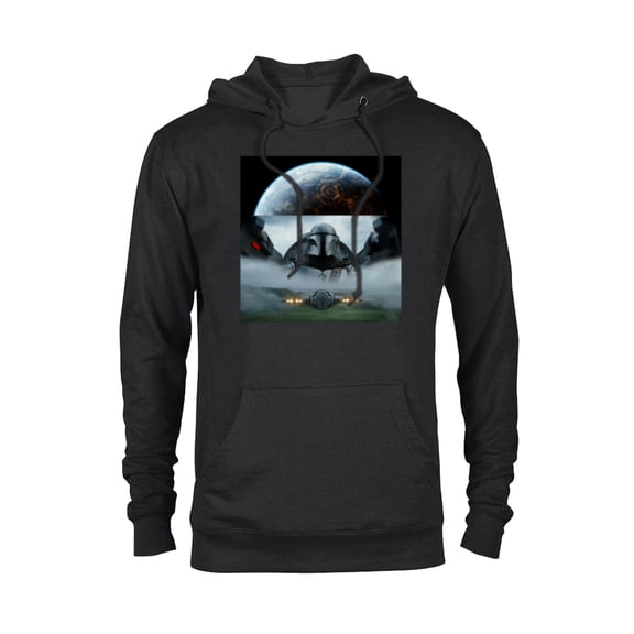 Star Wars The Mandalorian Season 3 Coruscant & Starfighters - Pullover Hoodie for Adults - Customized-Black