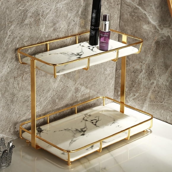 Organizador de baño Dobbyby Countertop Perfume Makeup Gold