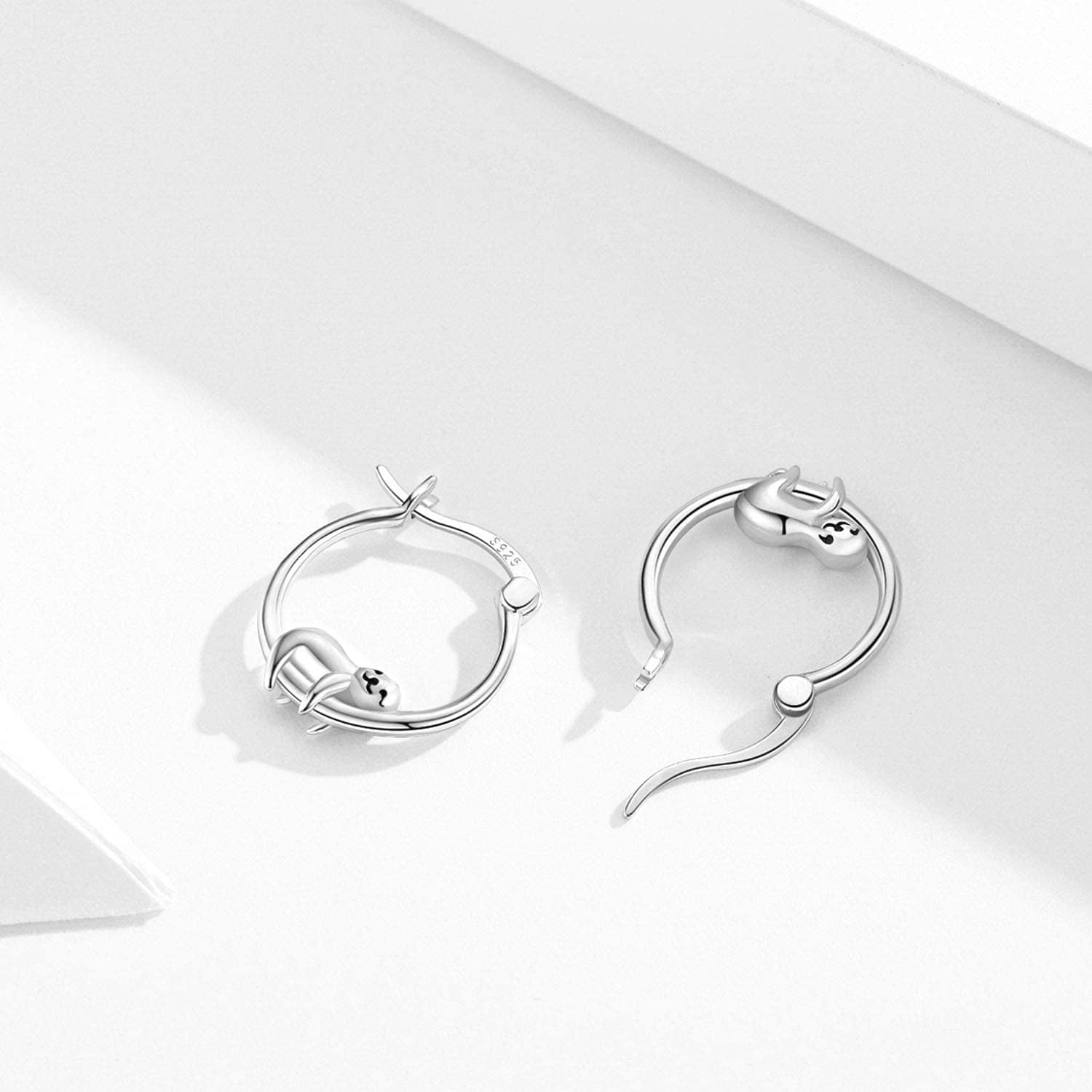 Coachuhhar Sloth Earrings for Women 925 Sterling Silver Hypoallergenic Sloth Hoop Earrings Cute Animal Earrings Sloth Jewelry Gift for Sloth Lover