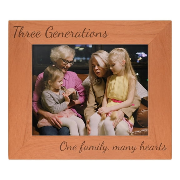 ThisWear Gifts For All By Rachel Olevia Sentimental Photo Frame Three Generations One Family Many Hearts Wood Engraved 8x10 Landscape Picture Frame