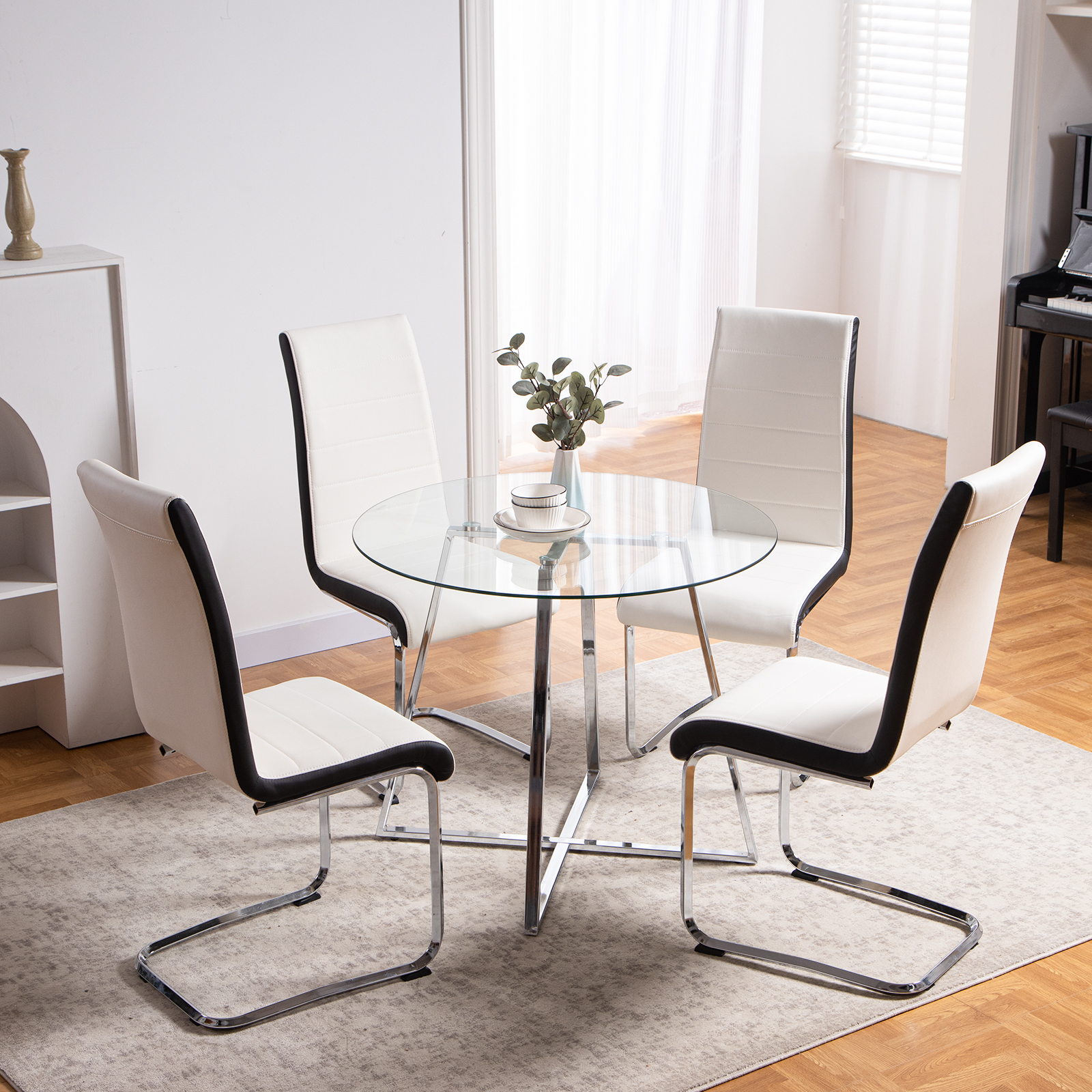 Nopurs 5 Piece Dining Room Table Set for 4,Modern Kitchen Table Set