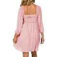 thumbnail image 2 of Women Long Sleeve Maternity Dress Square Neck Swiss Dot Casual Loose Short Dresses, 2 of 6