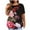 Black, variant on Fznquz Short Sleeve Womens Tops Casual Black Plus Size Shirts Summer Graphic Crew Neck Blouses for Women Under $10