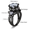 thumbnail image 2 of Skull Matching Rings His and Her Rings Couple Rings 1.5ct CZ Wedding Ring Men Wedding Band, 2 of 8
