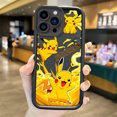 thumbnail image 3 of Funda de teléfono de dibujos animados Pokémon Pikachu para iPhone 16, 15, 14, 13, 12, 11 Pro Max, 16, 15, 14, 8, 7 Plus, X, XS Max, 8, 7, cubierta de silicona a prueba de golpes, 3 of 5