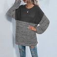 thumbnail image 6 of Besolor Women's Oversized Sweater Fall Winter Color Block Long Sleeve Casual Loose Knitted Trendy Pullover Tops, 6 of 8