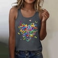 thumbnail image 2 of WEIWEN Womens Tank Tops Summer Fashion Colorful Butterfly Heart Printed Sleeveless Spaghetti Strap Tank Top for Women Vest Dark Gray, XL, 2 of 4