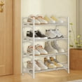 thumbnail image 4 of ROLKFUK Organizing Racks 4 Tier Metal Shoe Rack, Ventilated Design, Easy Tool-Free Assembly, for Entryway/Dorm/Bedroom Closet, White, Holds Men’s/Women’s/Ki-ds’ Shoes, 4 of 6