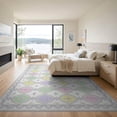 thumbnail image 3 of ODIKA 9'x12' Pastel Multicolor Floral Washable Area Rug Intricate Geometric With Delicate Motifs And Borders for Master Suite, California King, Under Bed, Non-Shedding, Easy Care, 3 of 7