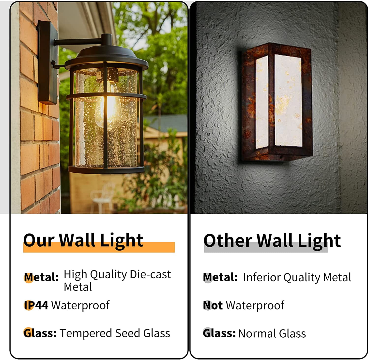 UIXE Light Fixtures Wall Mount, Exterior Wall Sconce Light