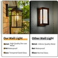 thumbnail image 6 of Uixe Outdoor Light Fixtures, Exterior Black Wall Sconce w/Seeded Glass, 6 of 8