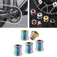 thumbnail image 4 of 4x Tornillos de plato de bicicleta Tornillos de rueda de cadena de disco doble simple Aleación de titanio para color de 105-14 mm Cola Pernos de plato de bicicleta, 4 of 8