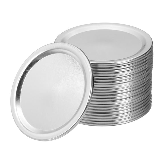 24pcs Mason Jar Lids 2.76" Tinplate Split-Type Canning Jar Lids, Silver
