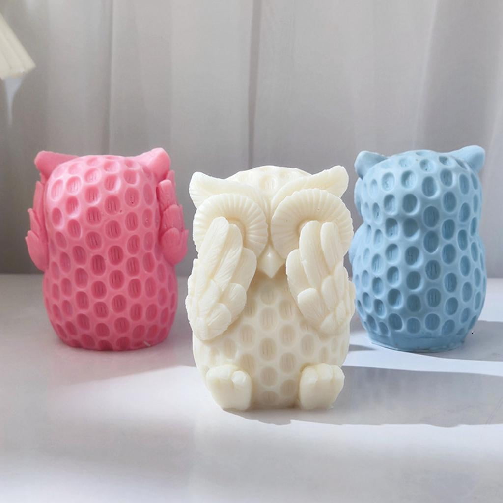Osdhezcn Animal Candle Mold Owl Silicone Mold for Making Aromatherapy Resin Molds Wax Soap Epoxy Mold DIY Craft Baking Mold