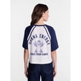 thumbnail image 3 of Disney Stitch Women’s Graphic Skimmer Raglan Tee with Short Sleeves, Sizes XXS-XXL, 3 of 5
