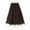 Coffee, variant on Women's Basic Versatile Skirt Fashion Women Long Tulle Tutu Skirt 3D Flower Embroidery Solid Color High Waist Mesh Beading Midi Swing Skirt