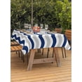thumbnail image 3 of Outdoor Table Cloth with Umbrella Hole and Zipper,Navy Blue Grey White Waterproof Rectangle Tablecloth 52"x70",Abstract Geometric Ocean Wave Stripe Washable Table Cover for Outside Party Patio Picnic, 3 of 8