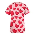 thumbnail image 5 of Summer Tops Viikei Womens Plus Size Tops Short Sleeve,Women's Short Sleeve V-neck Top Valentine's Day Printed Pocket Nurse Top Multicolor S, 5 of 5