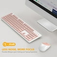 thumbnail image 7 of Wagpak Wireless Keyboard and Mouse, Silent 2.4GHz Cordless Combo for PC Desktops Computer (Pink and White), 7 of 7