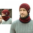 thumbnail image 5 of Beanie Hat Scarf Set Men Autumn Winter Fluffy Knitted Cap Neck Warmer Headwear, 5 of 8
