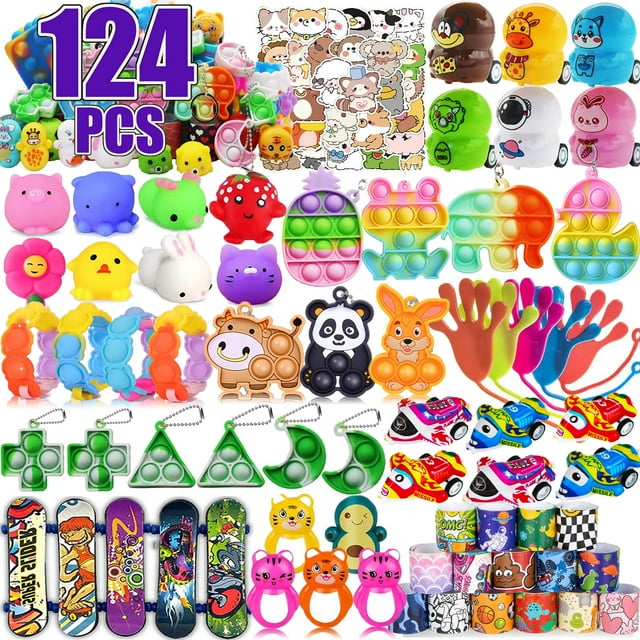 Juguetes pop fidget Party Favors Mctuoba para niños, 124 unidades