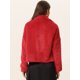 thumbnail image 4 of INSPIRE CHIC - Chaqueta corta para mujer con solapa de muesca y piel sintética esponjosa Rojo XS, 4 of 6