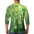 thumbnail image 5 of Men's Raglan Sleeve Three-quarter Sleeve Top Fluorescent Green D 3XL, 5 of 5