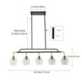 thumbnail image 4 of Aiwen 43 Inch 5-Light Linear Chandelier Over Kitchen Island, Matte Black Pendant Light Fixture for Kitchen Living Room, 4 of 9