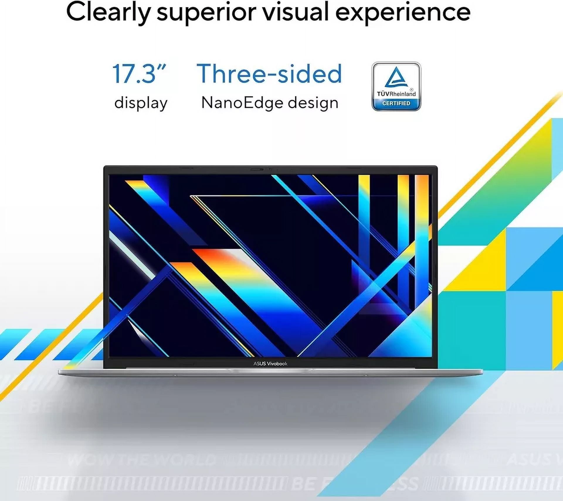 ASUS 2024 Vivobook 17.3” Laptop, FHD Display, Intel Core 5 120U, 16GB RAM, 1TB SSD, Fingerprint Sensor, HD Front Camera, Windows 11 Home; Cool Silver, F1704VAP-AS56