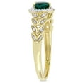 thumbnail image 3 of 2/5 Carat (Ctw) Lab Created Emerald Promise Heart Ring in 10K Yellow Gold with Diamonds, 3 of 4