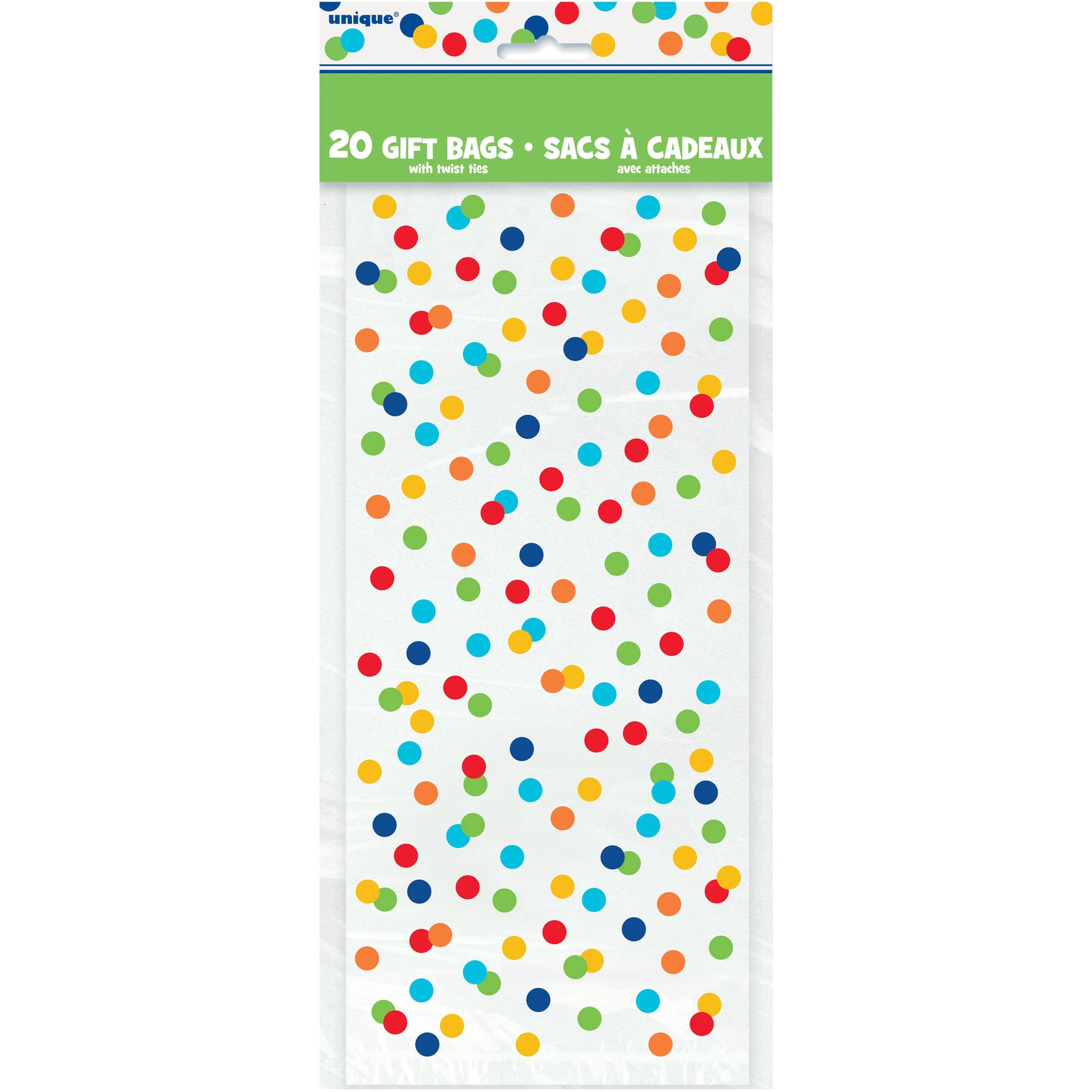 DESIGNS AND PLAIN COLOURS GIFT CAKE PARTY BAGS LOOT POLKA DOTS CELLO BAGS 