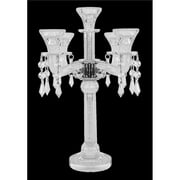 Schonfeld Collection  14.75 in. 5 Lights Crystal Candelabra with Filled Stones & Hanging Crystals