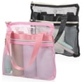 thumbnail image 1 of 2 uds. Bolsa de artículos de tocador portátil de malla para ducha, bolsa de baño de viaje, carrito pequeño con cremallera para gimnasio, viajes, Camping, dormitorio y playa, 1 of 6