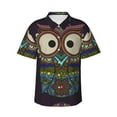 thumbnail image 2 of Picia Boho Owl Gentle Cotton Regular Fit Short Sleeve Casual Hawaiian Shirt for Men-3X-Large, 2 of 9
