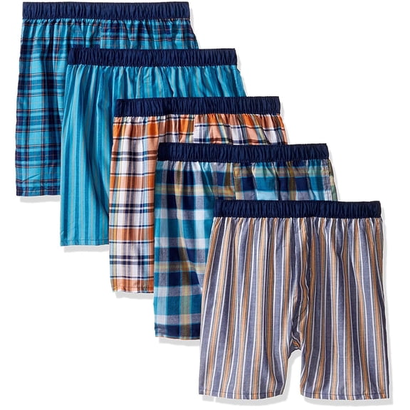 Fruit of the Loom 5Pack Boys Exposed-Waistband Boxers Boxer Shorts Underwear L