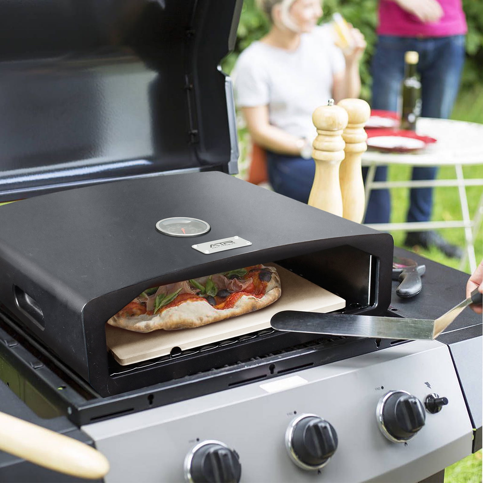 ATR ART to REAL Portable Charcoal Pizza Oven, 15.7" Grill Top Pizza Oven Outdoor