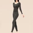 thumbnail image 2 of QQZ Women's Seamless Waffle Knit Thermal Long John Set, Deep U Neck Base Layer Top & Leggings, Moisture-Wicking Heat Retention Two-Piece Suit for Cold Weather Skiing Layering Warmth, 2 of 9