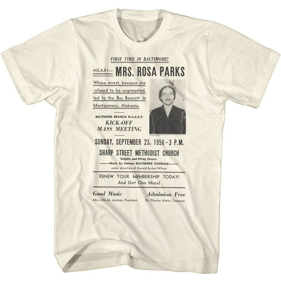 Rosa Parks Meeting Ad Natural T-Shirt