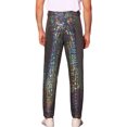 thumbnail image 3 of Pantalones de lentejuelas INSPIRE CHIC para hombres, pantalones rectos brillantes para fiestas disco, 28 plateado, 3 of 5