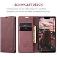 thumbnail image 3 of CaseMe Leather for iPhone 14 Case, Flip Wallet Leather Case with Card Holder Magnetic Closure Shockproof Kickstand Protective Phone Cases Cover for iPhone 14,Wine Red,For iPhone 14, 3 of 12