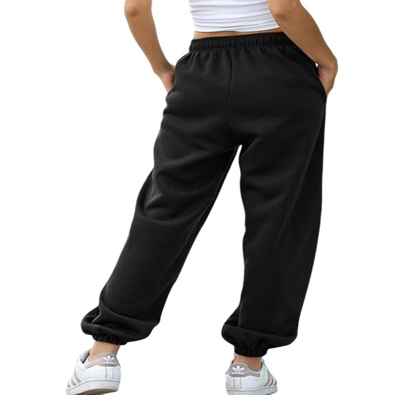 JYYYBF Fleece Baggy Sweatpants for Women Elastic High Waisted