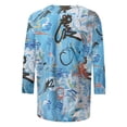 thumbnail image 5 of Jusqu'à 30 % de Réduction DYTTDG T-shirt Grande Taille pour Femmes Manches 3/4 Hauts Imprimés Col Rond Blouse Décontractée Ample Hauts pour Femmes, 5 of 5