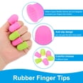 thumbnail image 4 of Puntas de dedo de goma Uxcell, paquete de 30, protectores de dedo de silicona, cubiertas de dedal para contar en la oficina, costura, tamaño pequeño verde hierba, 4 of 5