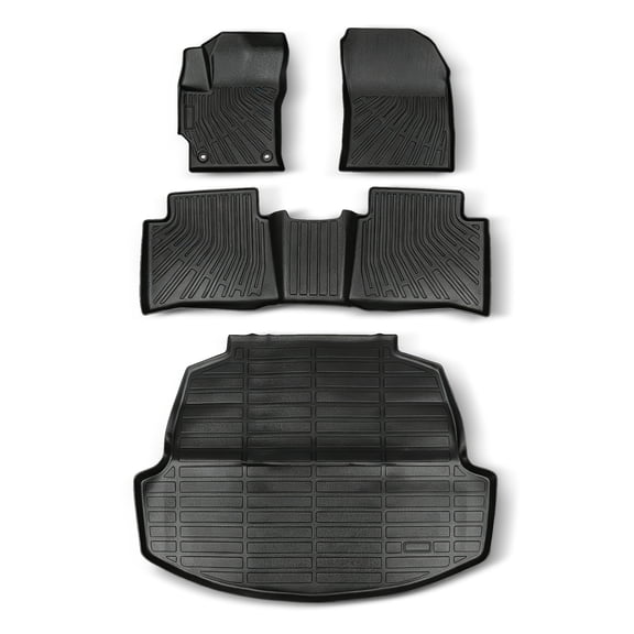 findmall Black TPE Floor Mats & Cargo Liner for 2020-2025 Toyota Corolla Sedan Custom Fit All Weather Car Floor Liners Waterproof Anti-Slip Interior & Trunk Mats