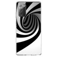 thumbnail image 1 of DistinctInk Clear Shockproof Hybrid Case for Samsung Galaxy Note 20 (6.7" Screen) - TPU Bumper, Acrylic Back, Tempered Glass Screen Protector - Black White Swirl Vortex Geometric, 1 of 3